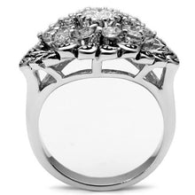Load image into Gallery viewer, 3W184 - Rhodium Brass Ring with AAA Grade CZ  in Clear