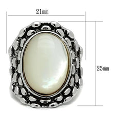 Load image into Gallery viewer, 3W186 - Rhodium Brass Ring with Precious Stone Conch in White