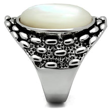 Load image into Gallery viewer, 3W186 - Rhodium Brass Ring with Precious Stone Conch in White