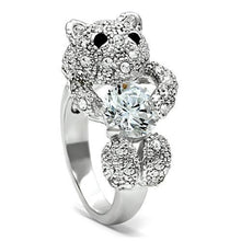 Load image into Gallery viewer, 3W187 - Rhodium Brass Ring with AAA Grade CZ  in Clear