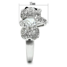 Load image into Gallery viewer, 3W187 - Rhodium Brass Ring with AAA Grade CZ  in Clear