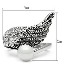 Load image into Gallery viewer, 3W191 - Rhodium Brass Ring with Synthetic Pearl in White