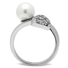 Load image into Gallery viewer, 3W192 - Rhodium Brass Ring with Synthetic Pearl in White