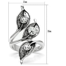 Load image into Gallery viewer, 3W193 - Rhodium Brass Ring with Top Grade Crystal  in Clear