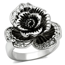 Load image into Gallery viewer, 3W198 - Rhodium Brass Ring with Top Grade Crystal  in Clear