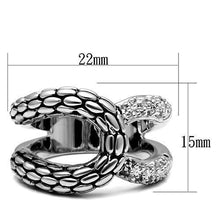 Load image into Gallery viewer, 3W202 - Rhodium Brass Ring with AAA Grade CZ  in Clear