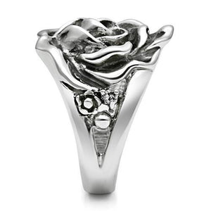 3W210 - Rhodium Brass Ring with AAA Grade CZ  in Clear