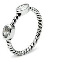 Load image into Gallery viewer, 3W212 - Rhodium Brass Ring with AAA Grade CZ  in Clear
