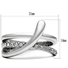 Load image into Gallery viewer, 3W216 - Rhodium Brass Ring with Top Grade Crystal  in Clear