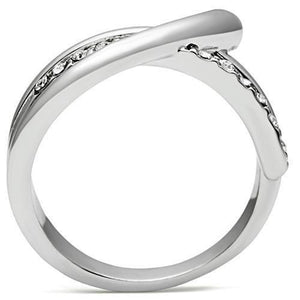 3W216 - Rhodium Brass Ring with Top Grade Crystal  in Clear