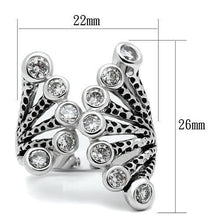Load image into Gallery viewer, 3W218 - Rhodium Brass Ring with AAA Grade CZ  in Clear