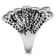 Load image into Gallery viewer, 3W218 - Rhodium Brass Ring with AAA Grade CZ  in Clear