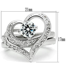 Load image into Gallery viewer, 3W220 - Rhodium Brass Ring with AAA Grade CZ  in Clear