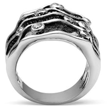 Load image into Gallery viewer, 3W221 - Rhodium Brass Ring with AAA Grade CZ  in Clear