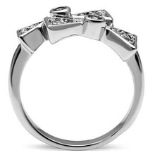 Load image into Gallery viewer, 3W225 - Rhodium Brass Ring with AAA Grade CZ  in Clear