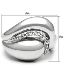 Load image into Gallery viewer, 3W227 - Rhodium Brass Ring with AAA Grade CZ  in Clear