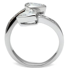 Load image into Gallery viewer, 3W228 - Rhodium Brass Ring with AAA Grade CZ  in Clear