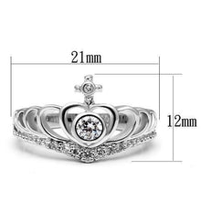Load image into Gallery viewer, 3W229 - Rhodium Brass Ring with AAA Grade CZ  in Clear
