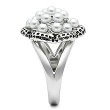 Load image into Gallery viewer, 3W232 - Rhodium Brass Ring with Synthetic Pearl in White