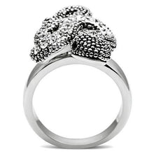 Load image into Gallery viewer, 3W236 - Rhodium Brass Ring with Top Grade Crystal  in Jet