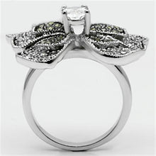 Load image into Gallery viewer, 3W246 - Rhodium Brass Ring with AAA Grade CZ  in Clear