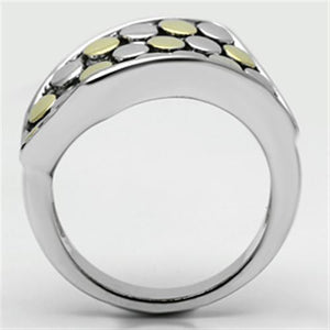 3W249 - Reverse Two-Tone Brass Ring with No Stone