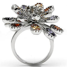 Load image into Gallery viewer, 3W251 - Rhodium Brass Ring with AAA Grade CZ  in Multi Color