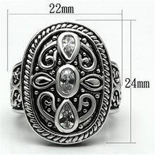Load image into Gallery viewer, 3W252 - Rhodium Brass Ring with AAA Grade CZ  in Clear