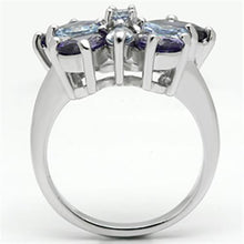 Load image into Gallery viewer, 3W254 - Rhodium Brass Ring with AAA Grade CZ  in Multi Color