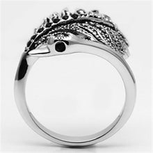 Load image into Gallery viewer, 3W258 - Rhodium Brass Ring with Top Grade Crystal  in Black Diamond