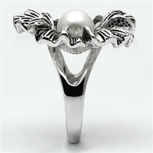 Load image into Gallery viewer, 3W259 - Rhodium Brass Ring with Synthetic Pearl in White