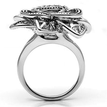 Load image into Gallery viewer, 3W261 - Rhodium Brass Ring with AAA Grade CZ  in Clear