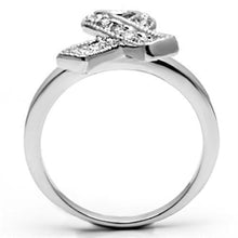 Load image into Gallery viewer, 3W263 - Rhodium Brass Ring with AAA Grade CZ  in Clear