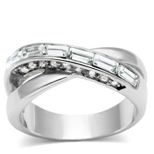 Load image into Gallery viewer, 3W269 - Rhodium Brass Ring with Top Grade Crystal  in Clear