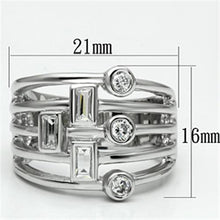 Load image into Gallery viewer, 3W271 - Rhodium Brass Ring with AAA Grade CZ  in Clear