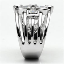 Load image into Gallery viewer, 3W271 - Rhodium Brass Ring with AAA Grade CZ  in Clear