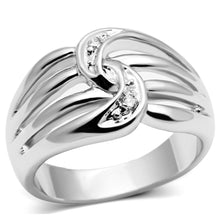 Load image into Gallery viewer, 3W272 - Rhodium Brass Ring with AAA Grade CZ  in Clear