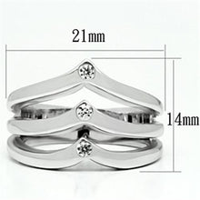 Load image into Gallery viewer, 3W276 - Rhodium Brass Ring with AAA Grade CZ  in Clear