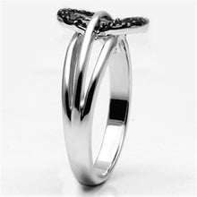 Load image into Gallery viewer, 3W277 - Rhodium + Ruthenium Brass Ring with AAA Grade CZ  in Black Diamond