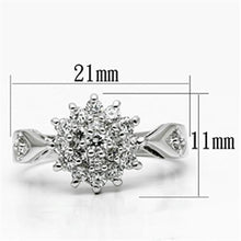 Load image into Gallery viewer, 3W278 - Rhodium Brass Ring with AAA Grade CZ  in Clear