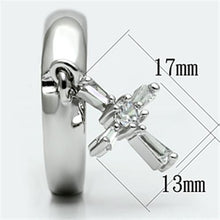 Load image into Gallery viewer, 3W283 - Rhodium Brass Ring with AAA Grade CZ  in Clear