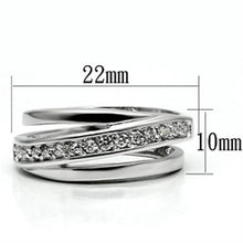 Load image into Gallery viewer, 3W284 - Rhodium Brass Ring with AAA Grade CZ  in Clear