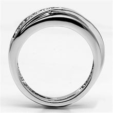 Load image into Gallery viewer, 3W284 - Rhodium Brass Ring with AAA Grade CZ  in Clear