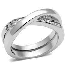Load image into Gallery viewer, 3W287 - Rhodium Brass Ring with AAA Grade CZ  in Clear