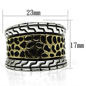 3W296 - Reverse Two-Tone Brass Ring with No Stone