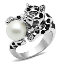 Load image into Gallery viewer, 3W297 - Rhodium Brass Ring with Synthetic Pearl in White