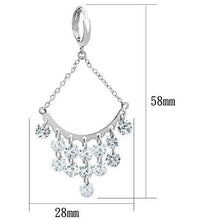 Load image into Gallery viewer, 3W300 - Rhodium Brass Earrings with AAA Grade CZ  in Clear
