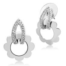 Load image into Gallery viewer, 3W302 - Rhodium Brass Earrings with AAA Grade CZ  in Clear