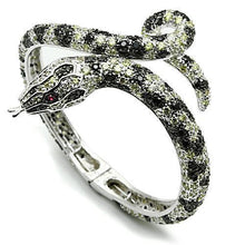 Load image into Gallery viewer, 3W303 - Rhodium + Ruthenium Brass Bangle with AAA Grade CZ  in Multi Color