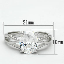 Load image into Gallery viewer, 3W308 - Rhodium Brass Ring with AAA Grade CZ  in Clear
